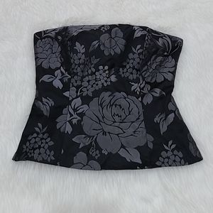White House Black Market black floral bustier top size 4